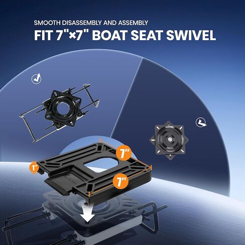 7" x 7" Quick Release Removable Boat Seat Bracket Mount, Marine Grade Heavy Duty Seat Mount Base for Pontoon Fishing Bass Boat in Kuwait