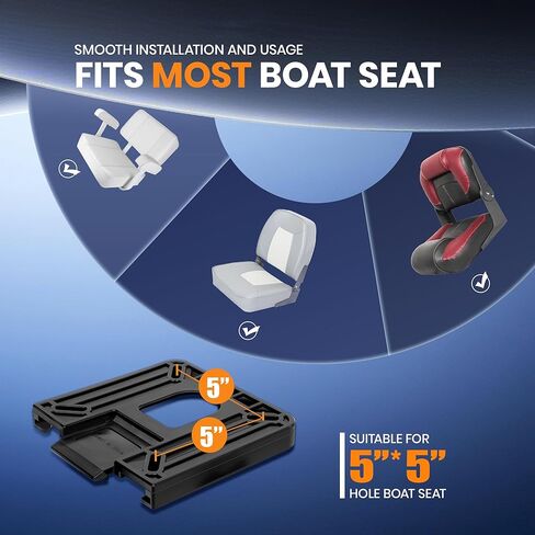 7" x 7" Quick Release Removable Boat Seat Bracket Mount, Marine Grade Heavy Duty Seat Mount Base for Pontoon Fishing Bass Boat in Kuwait