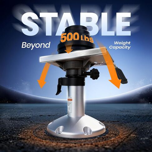 Aluminum Boat Seat Pedestal, Adjustable Height 13-18 Inches Locking with Slide, Boat Seat Pedestals and Bases Mount for Fishing Bass Pontoon Boats in Kuwait