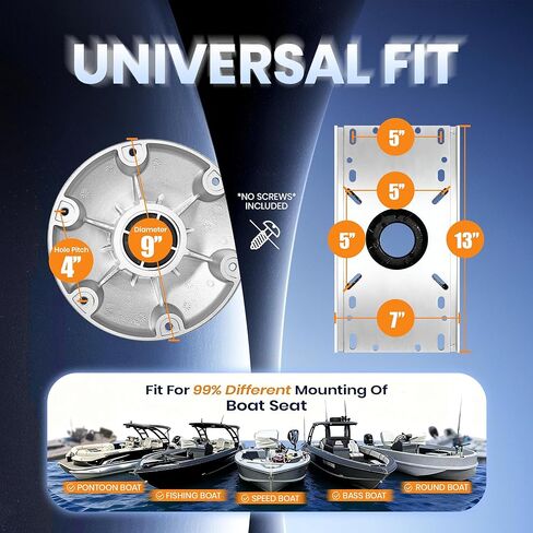 Aluminum Boat Seat Pedestal, Adjustable Height 13-18 Inches Locking with Slide, Boat Seat Pedestals and Bases Mount for Fishing Bass Pontoon Boats in Kuwait