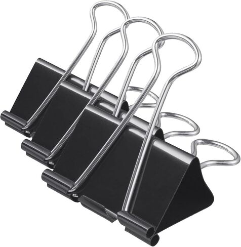 مشابك ربط كبيرة عالمية 11112، سعة 1 بوصة، عرض 2 بوصة، أسود، 12/عبوة in Kuwait