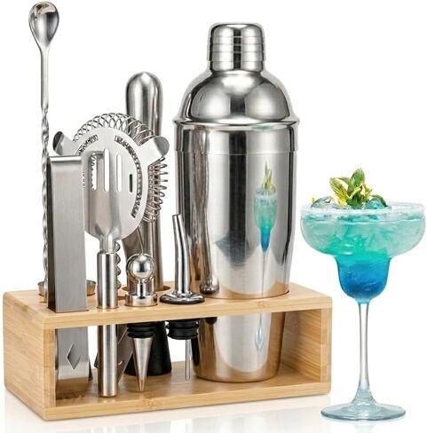 قطعتان من خلاط الكوكتيلات - خلاط من الفولاذ المقاوم للصدأ مقاس 8 بوصات لعصير الليمون مع رأس من النايلون المحزز الآمن على الزجاج، آمن للاستخدام في غسالة الأطباق - لوازم حامل عصير الليمون للموجيتوس والحمضيات والنعناع والأعشاب والفواكه in Kuwait