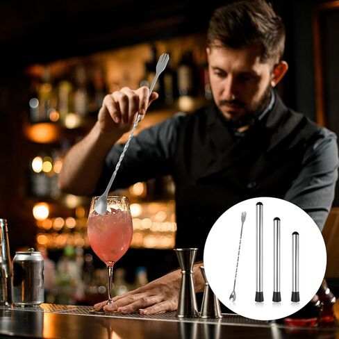 Muddler for Cocktails, 4 Pack Cocktail Muddler 8" 10" 12" and Bar Spoon Set, Stainless Steel Muddler Tool for Mojitos Fruit Lemon Drinks Party, Lemonade Stand Supplies, Bar Accessories in Kuwait