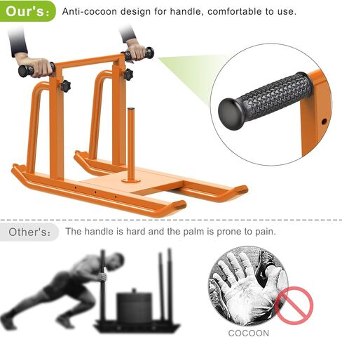 مزلجات الوزن من كيبيكا للتدريب، مزلجة كرة القدم بالدفع والسحب، مقبض ارتفاع قابل للتعديل، إطار فولاذي شديد التحمل، مزلقة مزلقة لسرعة الجري، القوة، مصممة لألواح الوزن 1 بوصة و2 بوصة in Kuwait