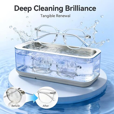 650ML Ultrasonic Jewelry Cleaner, 49KHz 40W Sonic Cleaner Machine for Jewelry, Earrings, Necklaces, Glasses, Denture, Rings, Watch Strap (Stainless Steel Tank) in Kuwait