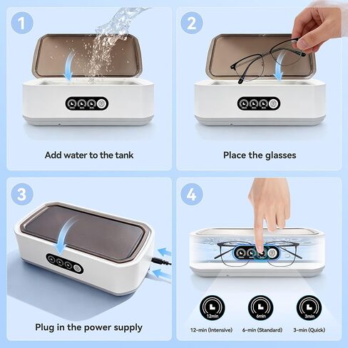 650ML Ultrasonic Jewelry Cleaner, 49KHz 40W Sonic Cleaner Machine for Jewelry, Earrings, Necklaces, Glasses, Denture, Rings, Watch Strap (Stainless Steel Tank) in Kuwait