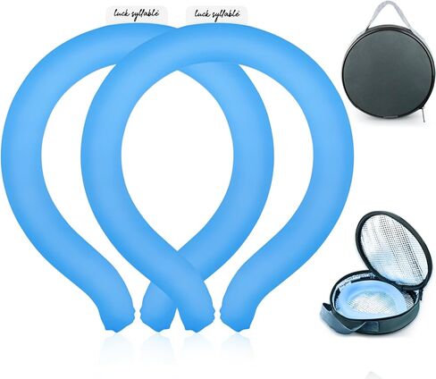 Neck Cooling Tube with Cold Insulated Bag, Reusable Wearable Cooling Neck Ring for Summer Heat Outdoor Indoor Cooling (Black) in Saudi Arabia