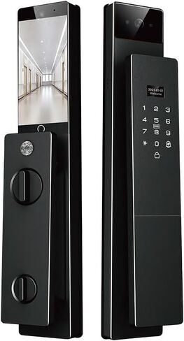 قفل ذكي للتعرف على الوجه ثلاثي الأبعاد من Sophies مع كشف عروق راحة اليد وكاميرا فيديو - قفل نقر بصمة الإصبع مزود بتقنية WiFi مع جرس الباب والتحكم في التطبيق للدخول بدون مفتاح للأبواب الأمامية in Kuwait