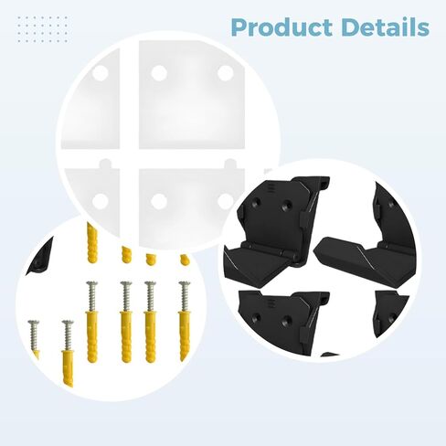 6 Pcs Controller And Headset Wall Mount, Adhesive & Screws Installation, Foldable Hanger For Game Consoles, Black, Space-Saving in Saudi Arabia