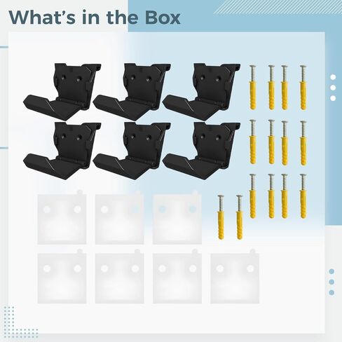 6 Pcs Controller And Headset Wall Mount, Adhesive & Screws Installation, Foldable Hanger For Game Consoles, Black, Space-Saving in Saudi Arabia