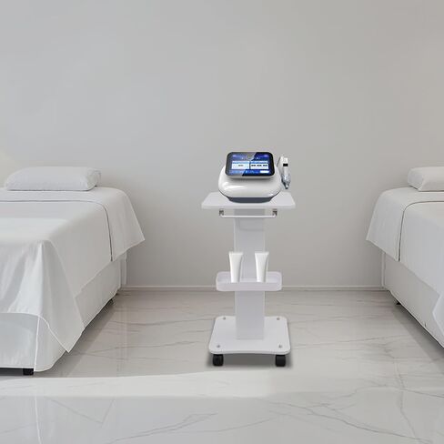 عربة ترولي لصالونات التجميل، عجلات هادئة 360 درجة مع عربة تخزين دوارة لمختبر صالون الحلاقة والعيادة، باللون الأبيض in Kuwait