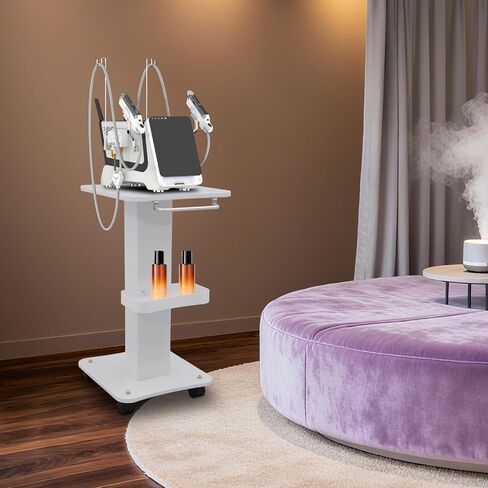 عربة ترولي لصالونات التجميل، عجلات هادئة 360 درجة مع عربة تخزين دوارة لمختبر صالون الحلاقة والعيادة، باللون الأبيض in Kuwait