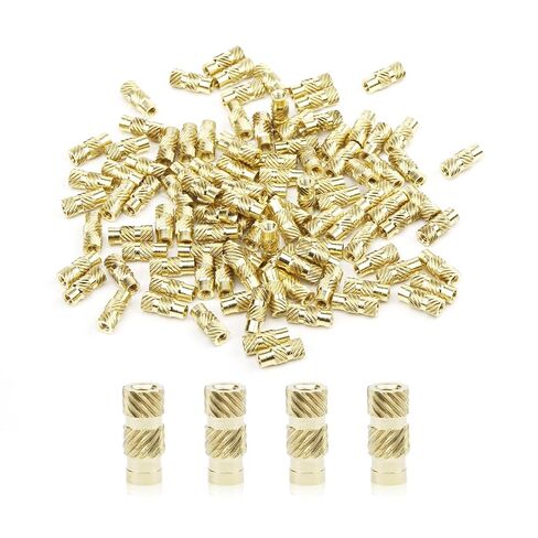 Knurled Insert Nuts, 50pcs M4 x 8mm L x 5.5mm OD Brass Heat Set Insert Nuts, Female Threaded Knurled Embedding Nuts for 3D Printing Laptop Automotive Plastic Shells in Saudi Arabia