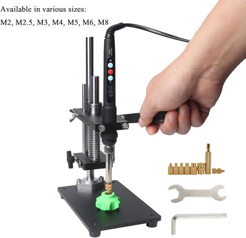 آلة ضغط الحرارة العمودية لإدراج مجموعة الحرارة، أداة إدراج مكواة لحام للأجزاء البلاستيكية والمطبوعة ثلاثية الأبعاد، تتضمن أطراف M2/M2.5/M3/M4/M5/M6/M8 in Kuwait