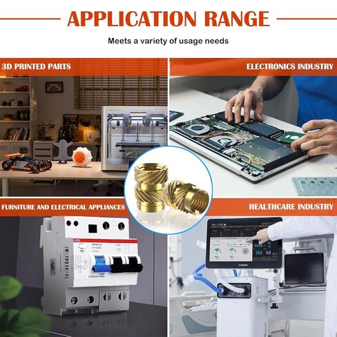 513 قطعة من حشوات النحاس الملولبة SAE مع أطراف إدخال مجموعة الحرارة، #2-56#4-40#6-32#8-32#10-32 1/4"-20 مجموعة متنوعة من المكسرات المخرشة ذات الخيط الأنثوي، لمكونات الطباعة البلاستيكية وثلاثية الأبعاد in Kuwait