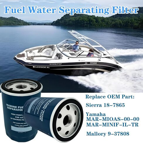 MAR-MINIF-IL-TR فلتر فاصل المياه لـ Ya-maha Mini-10 10 ميكرون MAR-MIOAS-00-00 Sierra 18-7865 Mallory 9-37808 جميع اللوحات الخارجية حتى 115 حصانًا ونماذج EFI - 4 عبوات in Kuwait