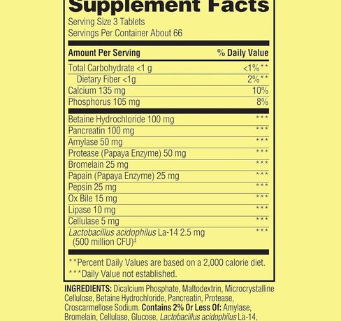أقراص تركيبة هضمية متعددة الإنزيمات بروبيوتيك من سبرينج فالي لصحة الجهاز الهضمي، 200 قرص (200 قرص) in Kuwait