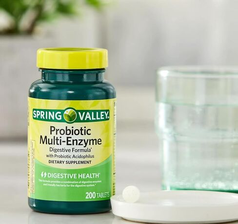 أقراص تركيبة هضمية متعددة الإنزيمات بروبيوتيك من سبرينج فالي لصحة الجهاز الهضمي، 200 قرص (200 قرص) in Kuwait