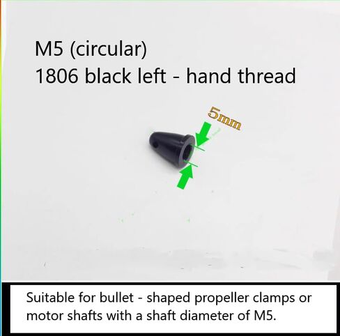 RC Aircraft Accessories: Motor Bullet-Shaped Nuts and Left-Hand/Right-Hand Thread Screws (M5 Circular(2CW+2CCW)) in Saudi Arabia