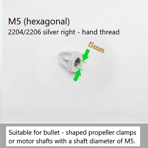 RC Aircraft Accessories: Motor Bullet-Shaped Nuts and Left-Hand/Right-Hand Thread Screws (M5 Circular(2CW+2CCW)) in Saudi Arabia