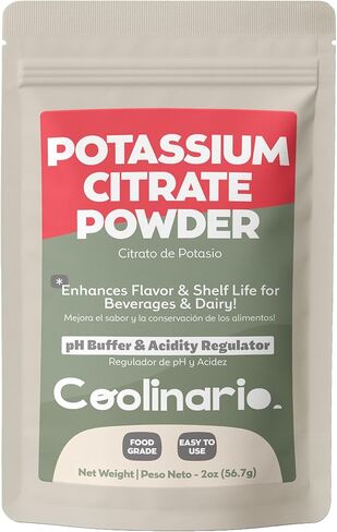 Coolinario Potassium Citrate Powder (4 Oz) pH Buffer & Acidity Regulator for Beverages & Dairy | Enhances Flavor & Shelf Life | Perfect for Sports Drinks, Cheese & Jams | Food Grade in Saudi Arabia