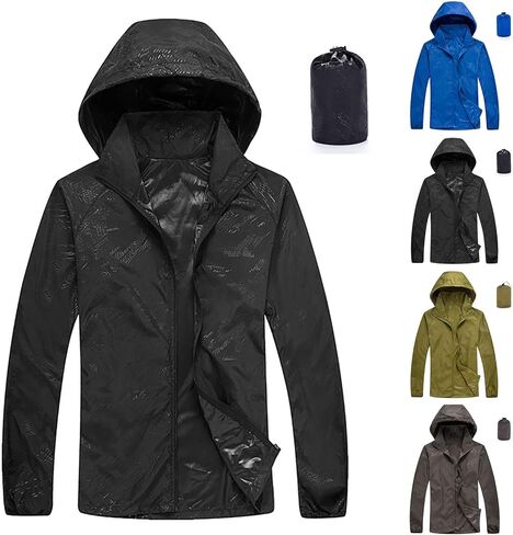Lightweight Packable Rain Jacket Womens Waterproof with Hood Uv Sun Protection Jackets for Hiking Travel Windbreaker in Saudi Arabia