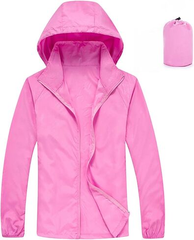 Lightweight Packable Rain Jacket Womens Waterproof with Hood Uv Sun Protection Jackets for Hiking Travel Windbreaker in Saudi Arabia