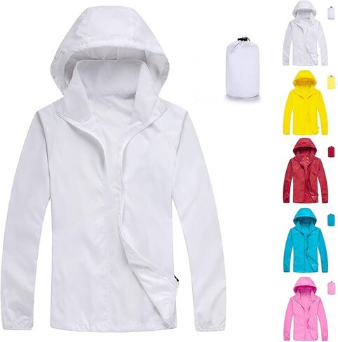 Lightweight Packable Rain Jacket Womens Waterproof with Hood Uv Sun Protection Jackets for Hiking Travel Windbreaker in Saudi Arabia