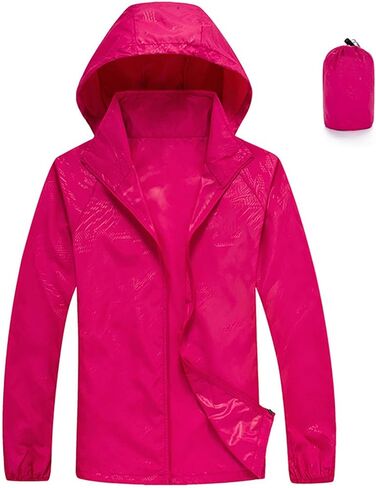 Lightweight Packable Rain Jacket Womens Waterproof with Hood Uv Sun Protection Jackets for Hiking Travel Windbreaker in Saudi Arabia