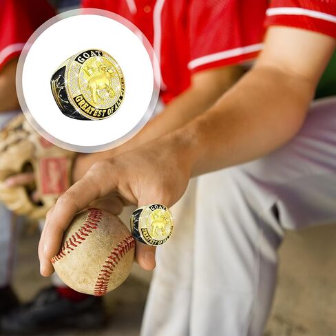 Goat Championship Ring, Goat Trophy Award Medal Prize, Goat Ring with Neck Chain and Acrylic Display Stand, Greatest of All Time Gift for League Champion Winner in Kuwait