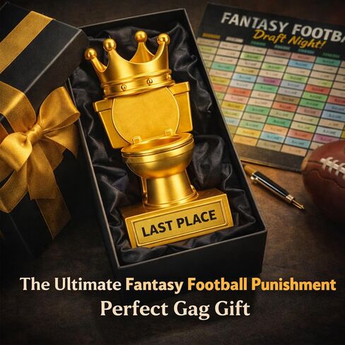 كأس المركز الأخير - جائزة الخاسر المضحك بطول 7 بوصات لكرة القدم الخيالية والألعاب المكتبية ومقالب الحفلات، كأس الراتنج الذهبي مع لوحة مدمجة، بطول 7 بوصات in Kuwait