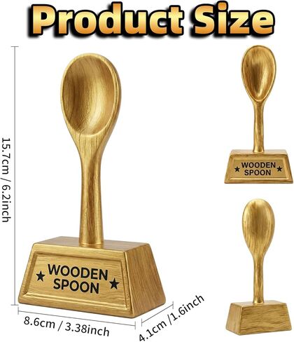 6 Inch Cook Off Trophy Wooden Spoon Award - Funny Cookie Trophy for Bake-Off,Last Place,Game Night,Chili & Salsa Competitions in Kuwait