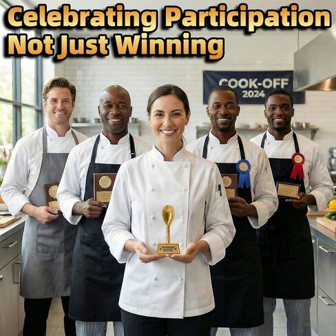 6 Inch Cook Off Trophy Wooden Spoon Award - Funny Cookie Trophy for Bake-Off,Last Place,Game Night,Chili & Salsa Competitions in Kuwait