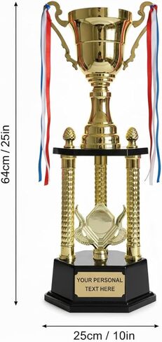 كأس كبير مقاس 25 بوصة مع نقش مخصص مجاني - جائزة كأس معدني Premuim لكرة القدم الخيالية، وتقدير الشركات، والبطولات الرياضية - كأس بطولة عملاقة مخصصة in Kuwait