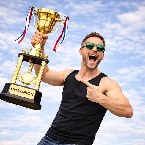 كأس كبير مقاس 25 بوصة مع نقش مخصص مجاني - جائزة كأس معدني Premuim لكرة القدم الخيالية، وتقدير الشركات، والبطولات الرياضية - كأس بطولة عملاقة مخصصة in Kuwait