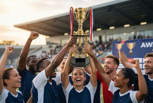 كأس كبير مقاس 25 بوصة مع نقش مخصص مجاني - جائزة كأس معدني Premuim لكرة القدم الخيالية، وتقدير الشركات، والبطولات الرياضية - كأس بطولة عملاقة مخصصة in Kuwait