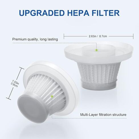 LANMU 8 عبوات بديلة لفلتر مكنسة كهربائية Hepa متوافقة مع مكنسة Duck Vac اللاسلكية كما نشاهد على التلفزيون، قطع غيار Habd Vac قابلة للغسل وإعادة الاستخدام in Kuwait