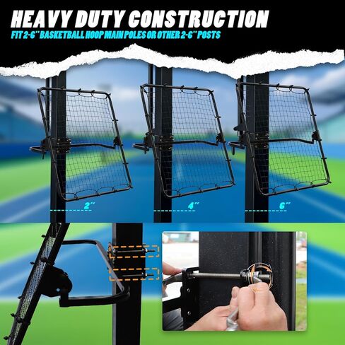مرفق عودة كرة السلة قابل للتعديل - شبكة ارتداد 40x40 لأهداف 2-6 - مدرب متعدد الرياضات لكرة السلة والبيسبول وكرة القدم - عزز مهاراتك! in Kuwait