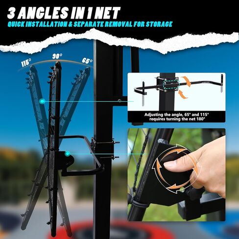 مرفق عودة كرة السلة قابل للتعديل - شبكة ارتداد 40x40 لأهداف 2-6 - مدرب متعدد الرياضات لكرة السلة والبيسبول وكرة القدم - عزز مهاراتك! in Kuwait