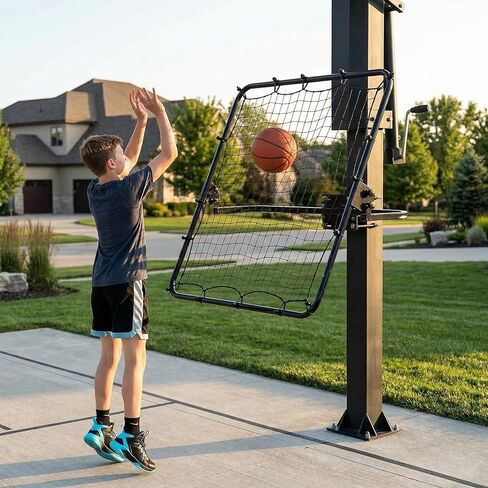 مرفق عودة كرة السلة قابل للتعديل - شبكة ارتداد 40x40 لأهداف 2-6 - مدرب متعدد الرياضات لكرة السلة والبيسبول وكرة القدم - عزز مهاراتك! in Kuwait