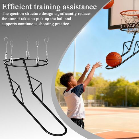 Hoop - Ball Return for Basketball Training | High Metal Frame with 360Degree Swivel Chute & Rapid Shot Recovery System for Indoor Doors, Backyard Courts and Gyms in Saudi Arabia