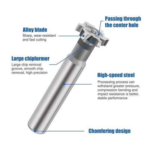 8mm Shank T Slot Milling Cutterg Bits Woodworking Cutter Tool, 6-Teeth in Saudi Arabia