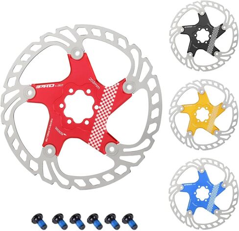 CYSKY Floating Bike Disc Brake Rotor 6 Bolts 140mm 160mm 180mm 203mm CNC Machined Stainless Steel Brakes Rotors for Ebike Road Bike MTB BMX Gravel Bike (Red, 140mm) in Saudi Arabia