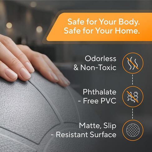 كرة تمرين مانترا سبورتس - كرة اليوجا للبيلاتس واللياقة البدنية - الولادة للحمل، والثبات، والتوازن، والعلاج لإعادة التأهيل البدني، والتمرين في صالة الألعاب الرياضية المنزلية وكرسي المكتب، وتتضمن مضخة سريعة in Kuwait