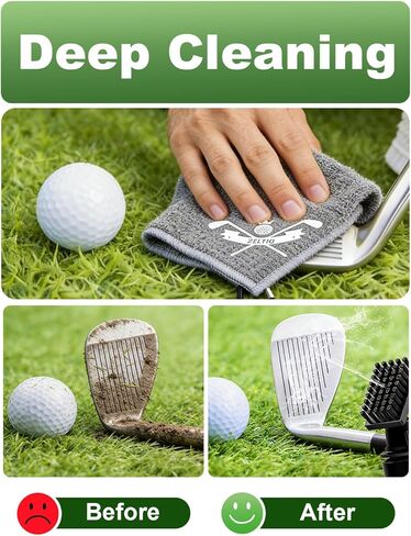 Golf Club Brush Cleaner with Retainer Clip and 8.0 x 8.0 in Golf Towel - Holds 4 Oz Water Durable Nylon Bristles for Easy Cleaning Essentials Golf Accessories in Saudi Arabia