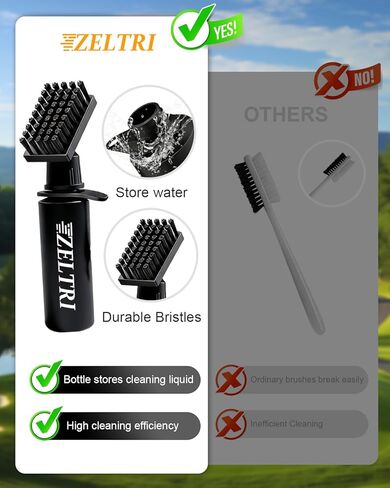 Golf Club Brush Cleaner with Retainer Clip and 8.0 x 8.0 in Golf Towel - Holds 4 Oz Water Durable Nylon Bristles for Easy Cleaning Essentials Golf Accessories in Saudi Arabia