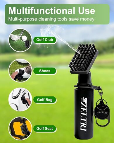 Golf Club Brush Cleaner with Retainer Clip and 8.0 x 8.0 in Golf Towel - Holds 4 Oz Water Durable Nylon Bristles for Easy Cleaning Essentials Golf Accessories in Saudi Arabia