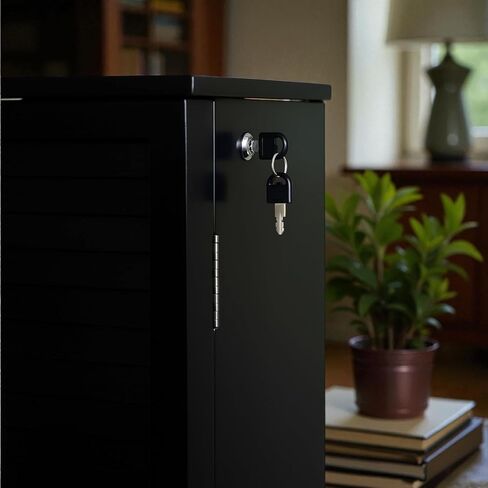 Hives and Honey Porsha Jewelry Armoire - خزانة قفل 7 -Drawer الحديثة مع أبواب مصراع ومقابض نحاسية ، فحم in Kuwait