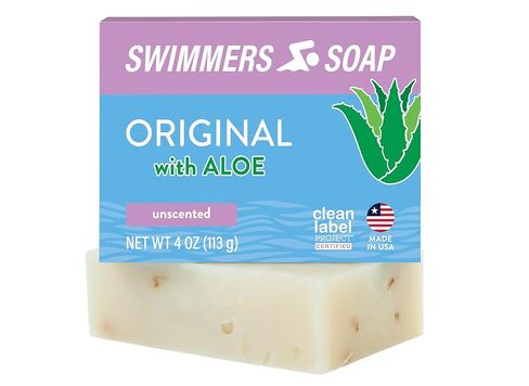 Swimmers Soap | All Natural Body and Face Wash Soap Bar | Gently Washes Away Chlorine After Swimming | Revitalizes Sensitive Skin | Single 4 Ounce Soap Bar in Kuwait