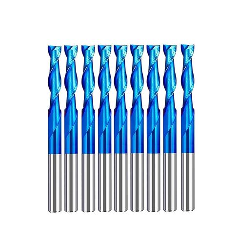 3.175mm Shank End Mill Milling Cutter CNC Router Bit Nano Blue Coated Carbide Engraving Bit CNC Milling Tools(10pcs Flat Mill) in Kuwait